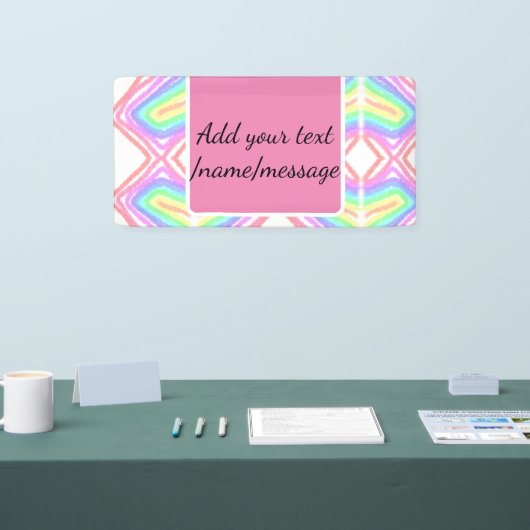 Rainbow waterverf voeg naam tekst aangepaste beric spandoek (Beurs)