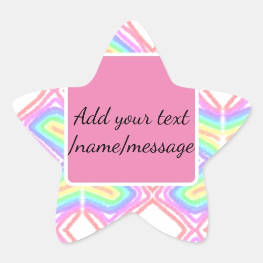 Rainbow waterverf voeg naam tekst aangepaste beric ster sticker (Voorkant)