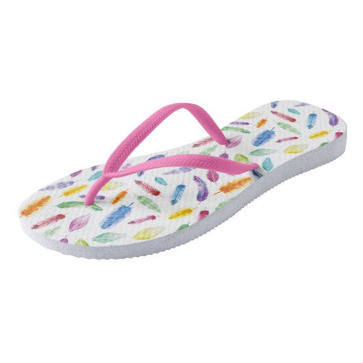 Rainbow Waterverf Vuurzomervakantie Teenslippers (Schuin)