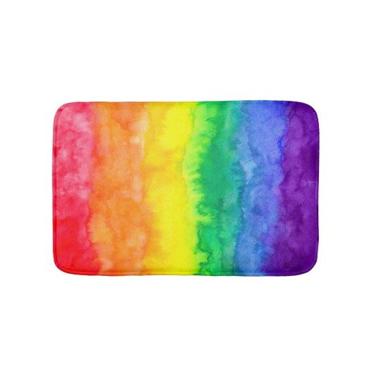 Rainbow Waterverf Wash Bath Mat (Voorkant)