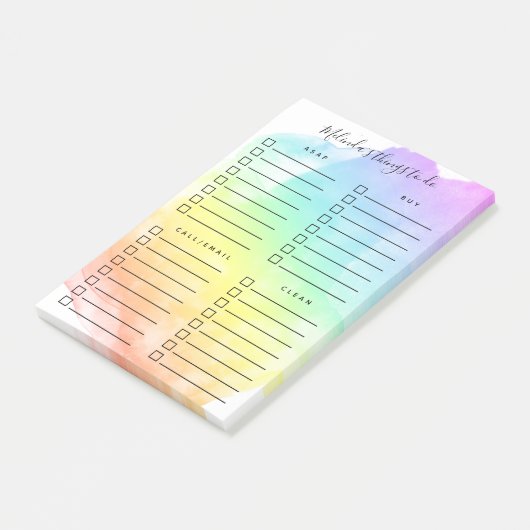 Rainbow Waterverf Wash Georganiseerde activiteiten Post-it® Notes (Schuin)