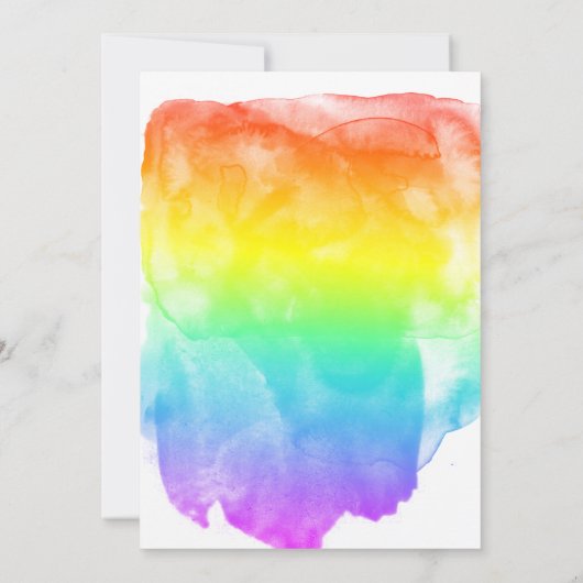 Rainbow Waterverf Wash LGBTQ Wedding Kaart (Achterkant)