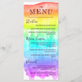 Rainbow Waterverf Wash LGBTQ Wedding Menu
