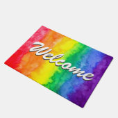 Rainbow Waterverf Wash Welkom Mat (Schuin)