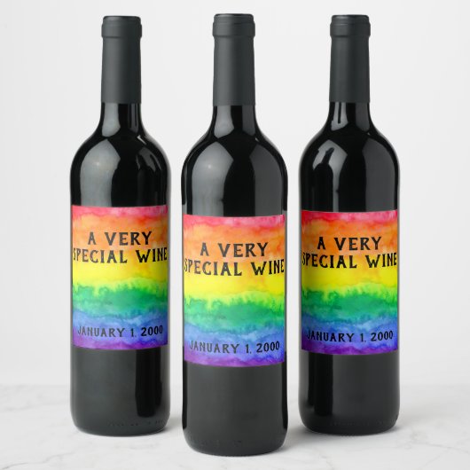 Rainbow Waterverf Wash Wine Label Wijn Etiket (Flessen)