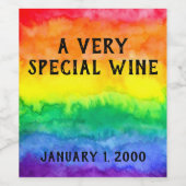 Rainbow Waterverf Wash Wine Label Wijn Etiket (Enkel label)