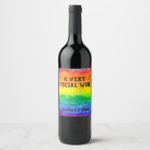 Rainbow Waterverf Wash Wine Label Wijn Etiket (Voorkant)