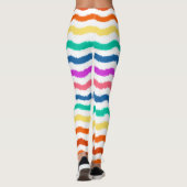 Rainbow Waterverf Waves Colorful Leggings (Achterkant)