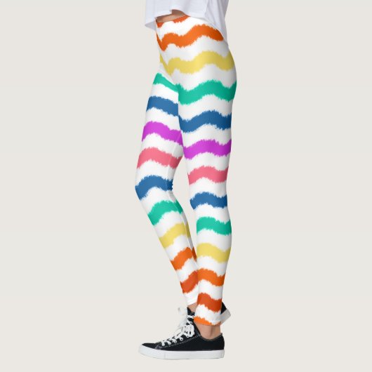 Rainbow Waterverf Waves Colorful Leggings (Links)