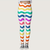 Rainbow Waterverf Waves Colorful Leggings (Voorkant)