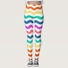 Rainbow Waterverf Waves Colorful Leggings
