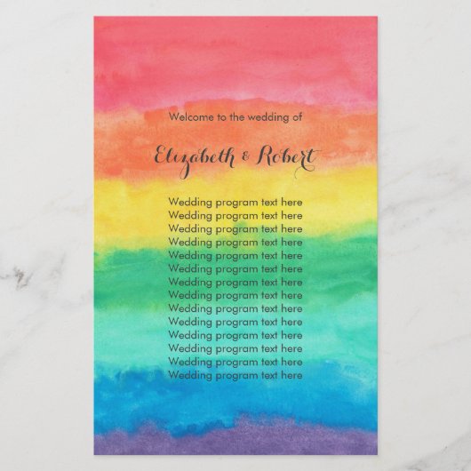 Rainbow Waterverf Wedding (Voorkant)