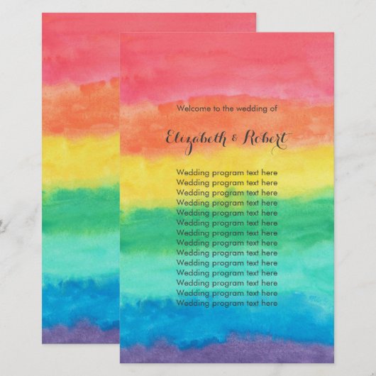 Rainbow Waterverf Wedding (Voorkant / Achterkant)
