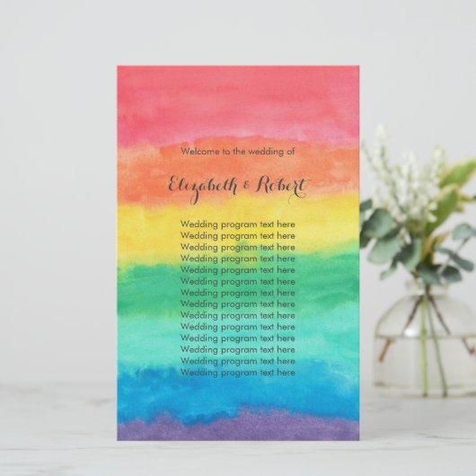 Rainbow Waterverf Wedding (Staand voorkant)