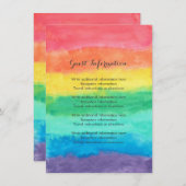 Rainbow Waterverf Wedding Informatiekaartje (Voorkant / Achterkant)