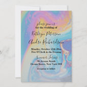 Rainbow Waterverf Wedding Invitation Kaart (Voorkant)