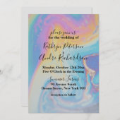 Rainbow Waterverf Wedding Invitation Kaart (Voorkant / Achterkant)