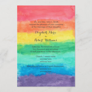 Rainbow Waterverf Wedding Kaart