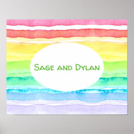 Rainbow Waterverf Wedding Poster