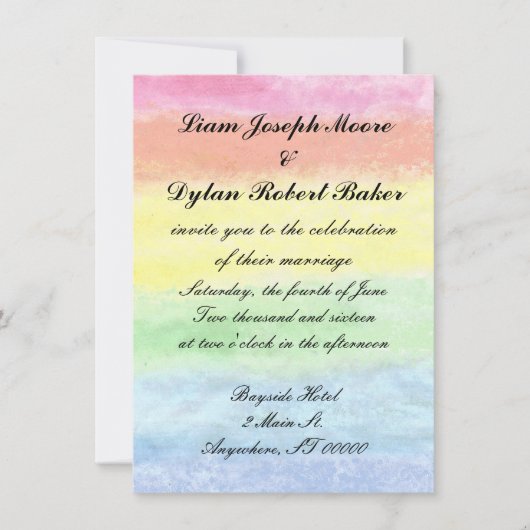 "Rainbow Waterverf" Wedding-uitnodigingen Kaart (Voorkant)
