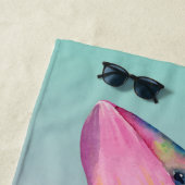 Rainbow Waterverf Whale Strandlaken (In situ)