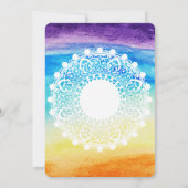 Rainbow Waterverf White Mandala Wedding Kaart (Achterkant)