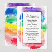 Rainbow Waterverven Collectie Weddenschap Kaart (Voorkant / Achterkant)