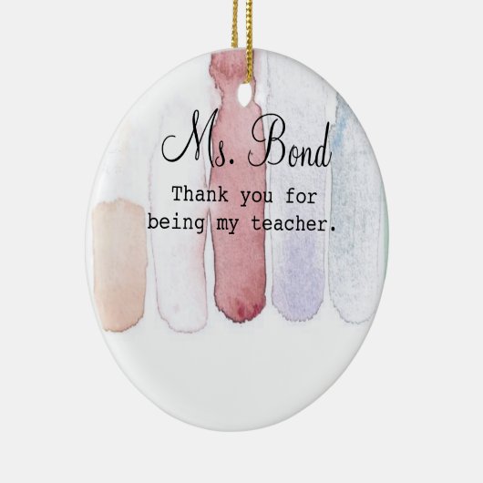 Rainbow-Waterverven Tachers's Appreciation Gift Keramisch Ornament (Rechts)