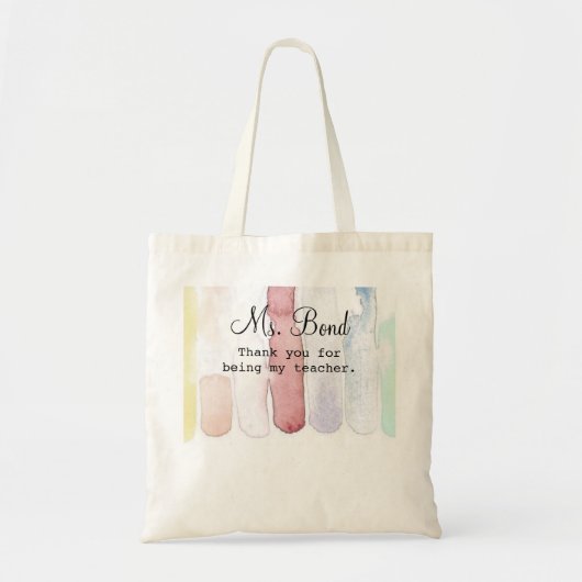 Rainbow-Waterverven Tachers's Appreciation Gift Tote Bag (Voorkant)