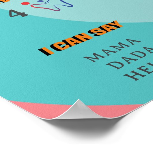 Rainbow Wave Abstract 1e jaar Verjaardag Milestone Poster (Hoek)