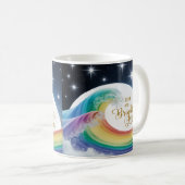 Rainbow Wave Brighter Year Inspirational Classic Koffiemok (Voorkant rechts)