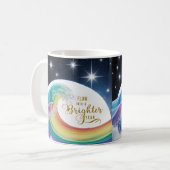 Rainbow Wave Brighter Year Inspirational Classic Koffiemok (Voorkant links)