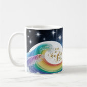 Rainbow Wave Brighter Year Inspirational Classic  Koffiemok (Links)