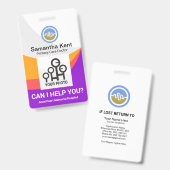 Rainbow Wave Curvature Medische arts Foto Badge (Voor- en achterkant)