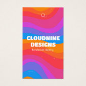 Rainbow Wave CUSTOM Kledingmaat Prijs Hang Label Visitekaartje (Voorkant)