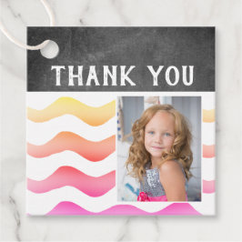 Rainbow Wave Krijtbord Foto Verjaardag Bedankt Bedankjes Labels