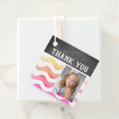 Rainbow Wave Krijtbord Foto Verjaardag Bedankt Bedankjes Labels (In situ)