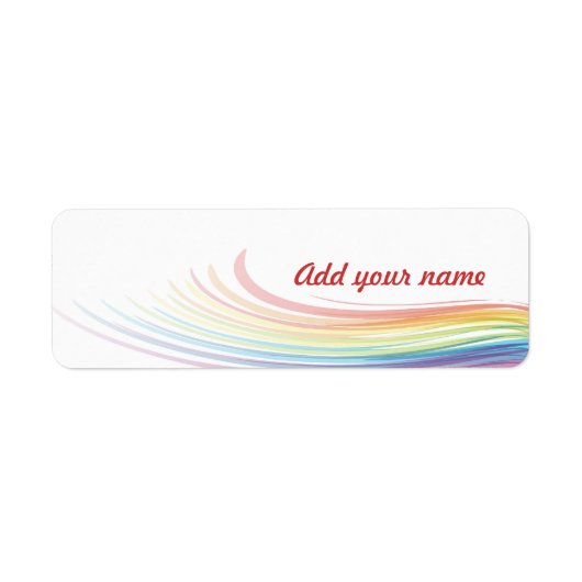Rainbow Wave met Naam in Rood Etiket (Voorkant)