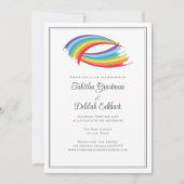 Rainbow Wave Mooie LGBT bruiloft Kaart (Voorkant)