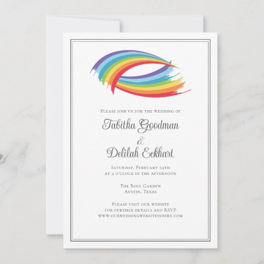 Rainbow Wave Mooie LGBT bruiloft Kaart (Voorkant)