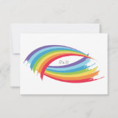 Rainbow Wave Mooie LGBT bruiloft vriendelijk antwo RSVP Kaartje (Achterkant)