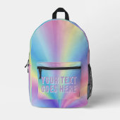 Rainbow Wave Ombre kleurrijke jouw tekst hier Bedrukte Rugzak (Voorkant)