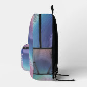 Rainbow Wave Ombre kleurrijke jouw tekst hier Bedrukte Rugzak (Rechts)