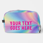 Rainbow Wave Ombre kleurrijke jouw tekst hier gedr Toilettasje (Voorkant)