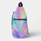 Rainbow Wave Ombre kleurrijke jouw tekst hier Sling Bag (Voorkant)