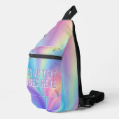 Rainbow Wave Ombre kleurrijke jouw tekst hier Sling Bag (Rechterhoek)