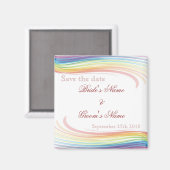 Rainbow Wave Save the Date Magnet (Voorkant / Achterkant)
