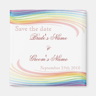 Rainbow Wave Save the Date Magnet
