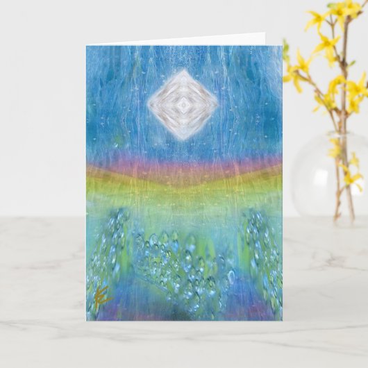 Rainbow Wave Shining Orb Sparkle Light Chakra Kaart (Gele Bloem)