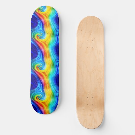 Rainbow Wave Skateboard Deck (Voorkant)
